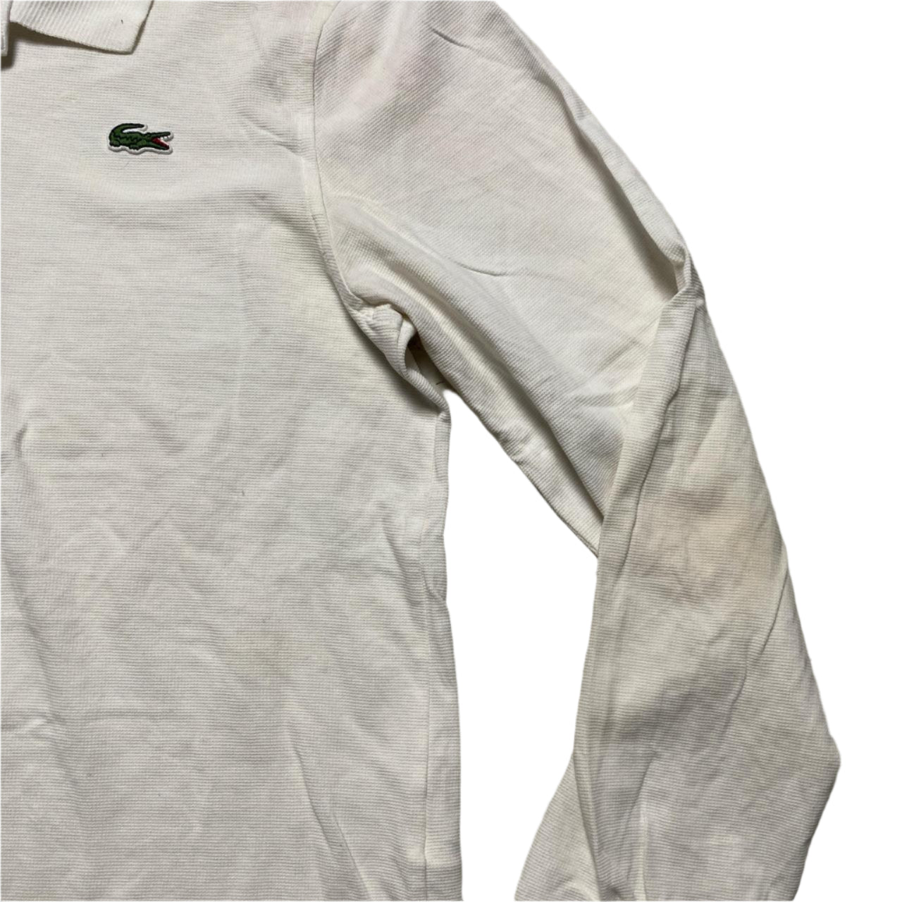 Lacoste Long Sleeve White Polo Shirt (M)