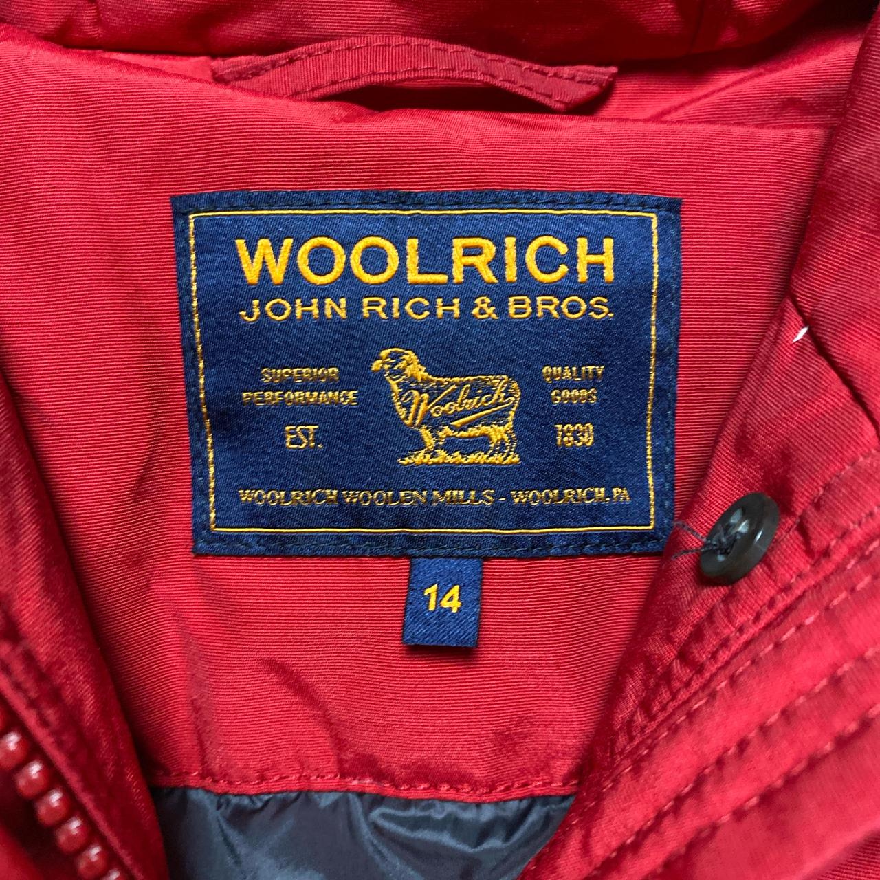Woolrich Red Womens Fur Trim Parka Coat