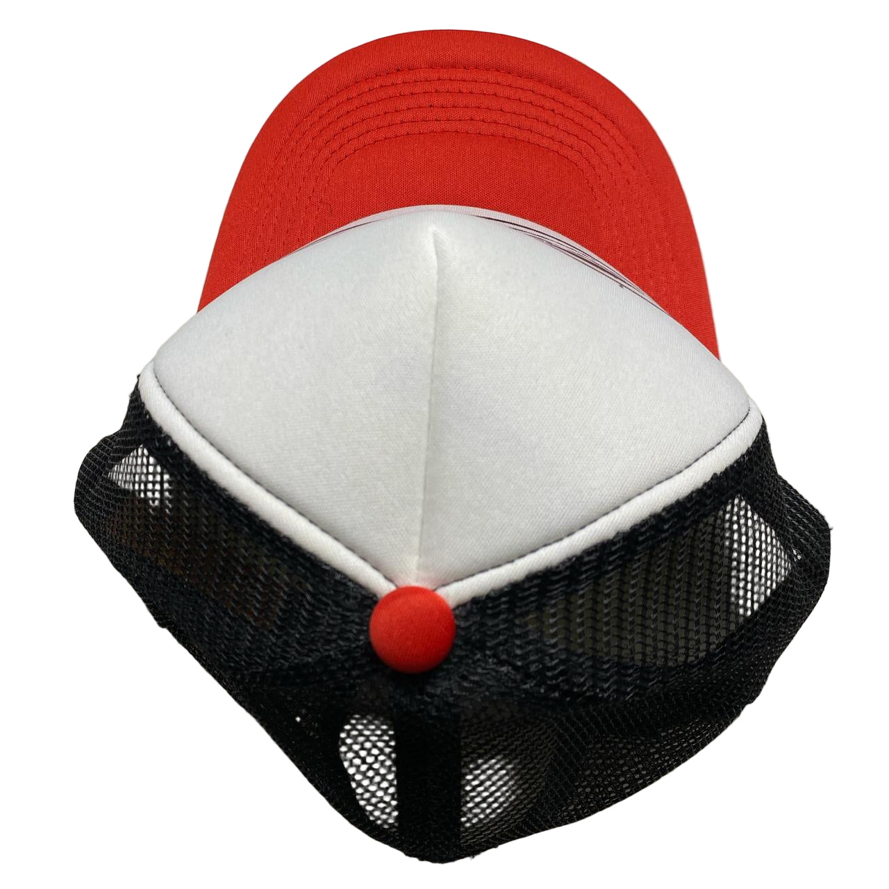 Corteiz Black White and Red Trucker Cap