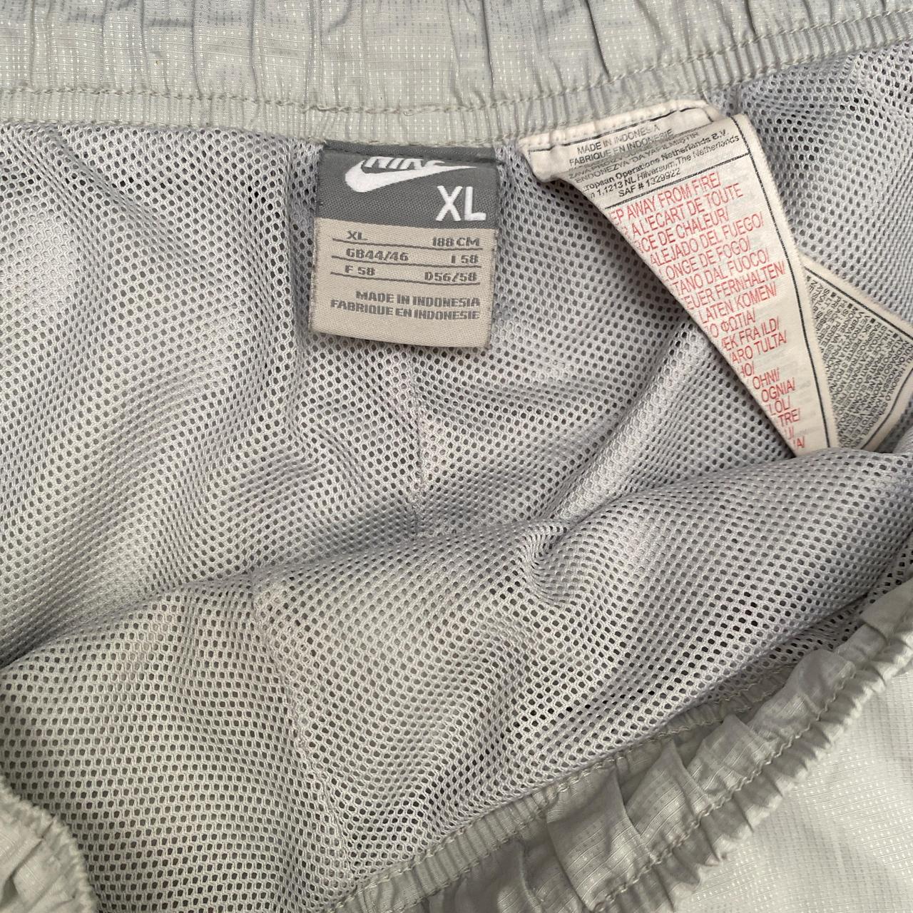 Nike Shox Silver and Green Vintage y2k Shell Trackpant Bottoms (XL)