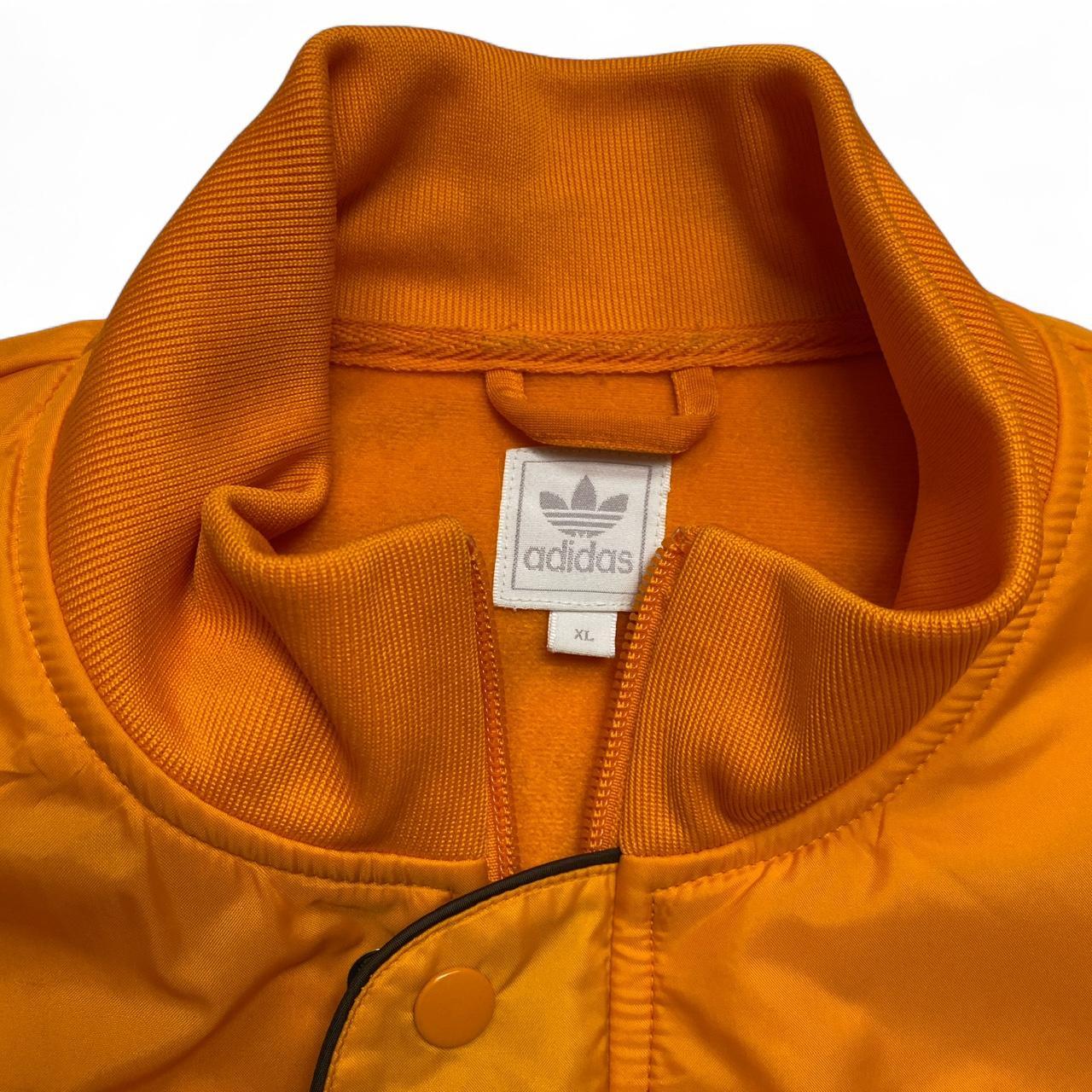 Adidas Originals Orange and Brown Nylon Panels Polyster Tracksuit Jacket (XL)