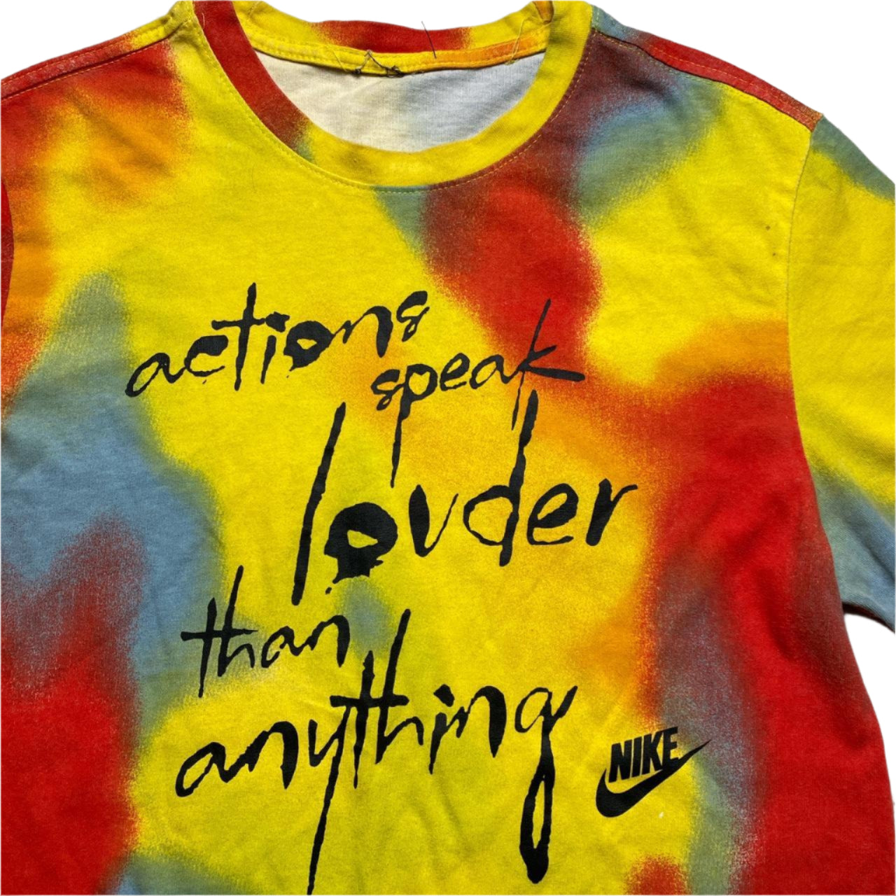 Nike Actions Speak Louder than Anything Tie Dye T Shirt (M)