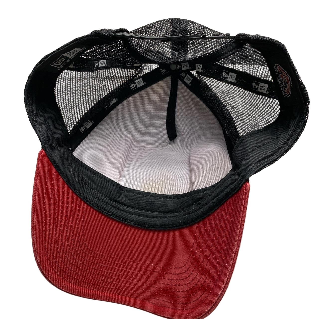 Iron Pigs Bacon MLB New Era Trucker Cap Black White and Red