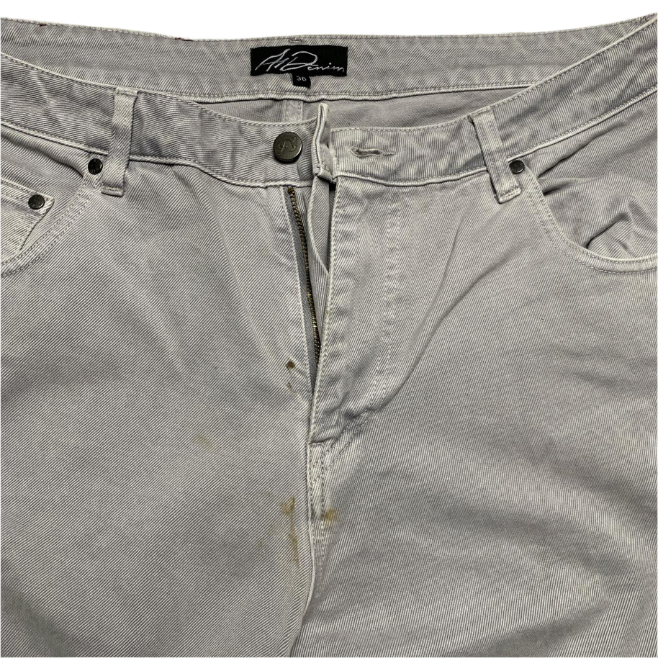 A1 Denim Baggy Silver Grey Jeans (36W)