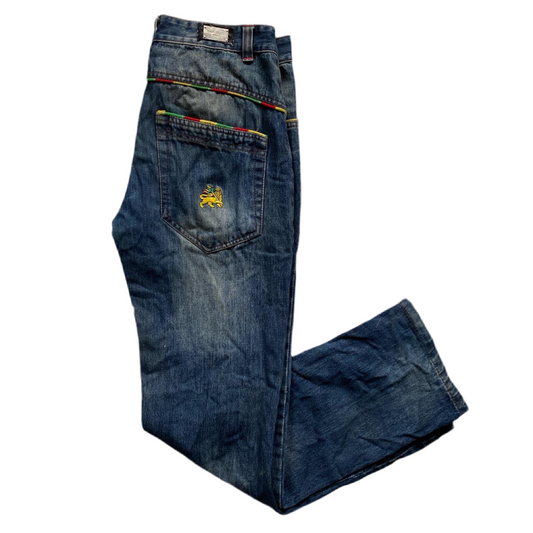 Raw Blue Vintage Rasta Lion Jeans (32W)