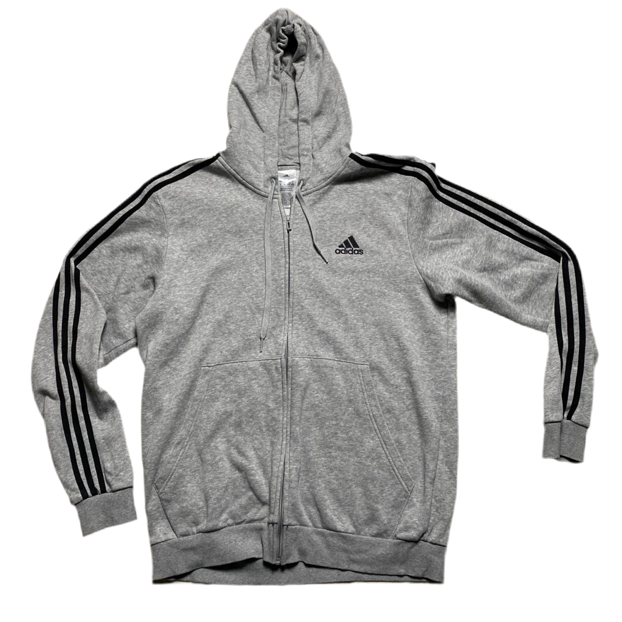 Adidas Essentials Grey and Black Stripes Full Tracksuit (L)