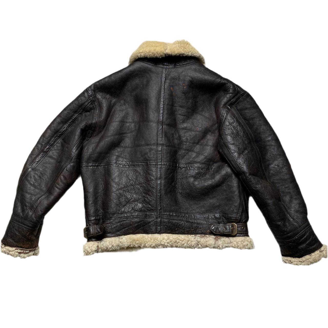 Sherling Brown Leather and Sherpa Jacket (M)
