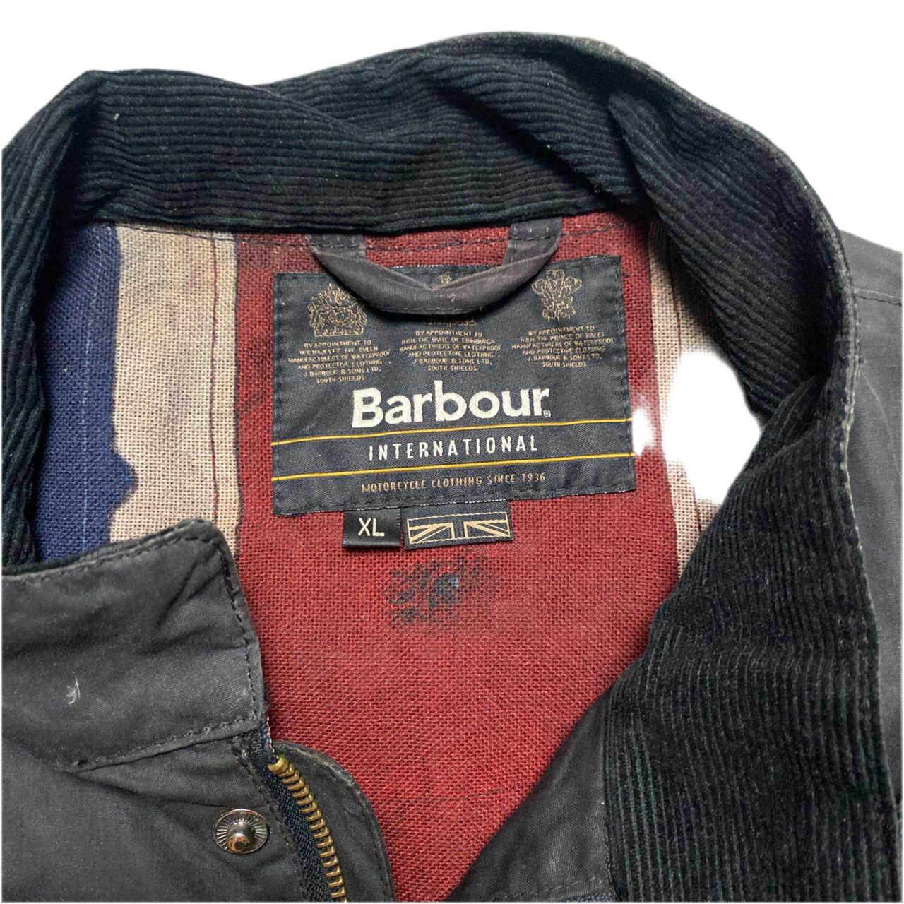 Barbour Navy Simonside Oilskin Jacket (XL)