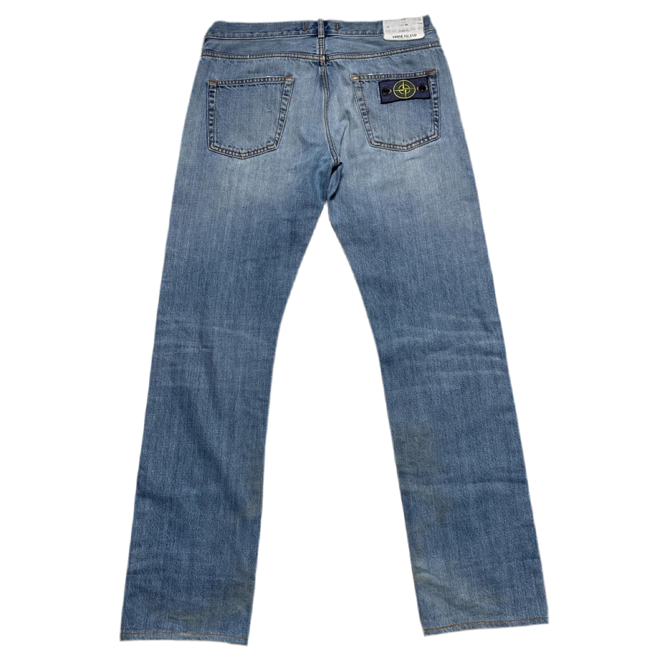 Stone Island Light Blue Stonewashed Distressed Jeans (32W)