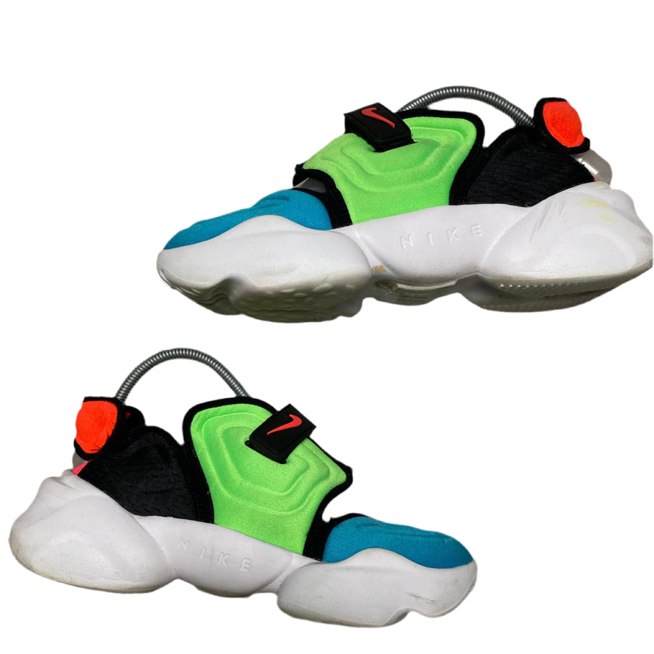 Nike Air Rift Aqua Black Green Red and Blue Split Tabi Toe Trainers (UK 8)
