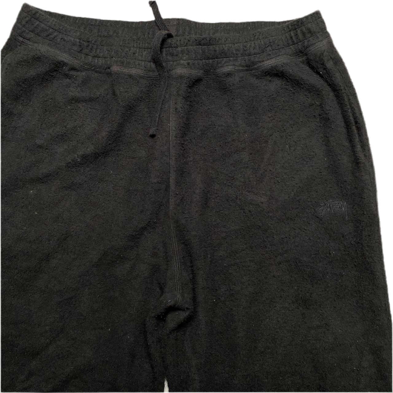 Stussy Black Brushed Wool Black Baggy Joggers (XL)