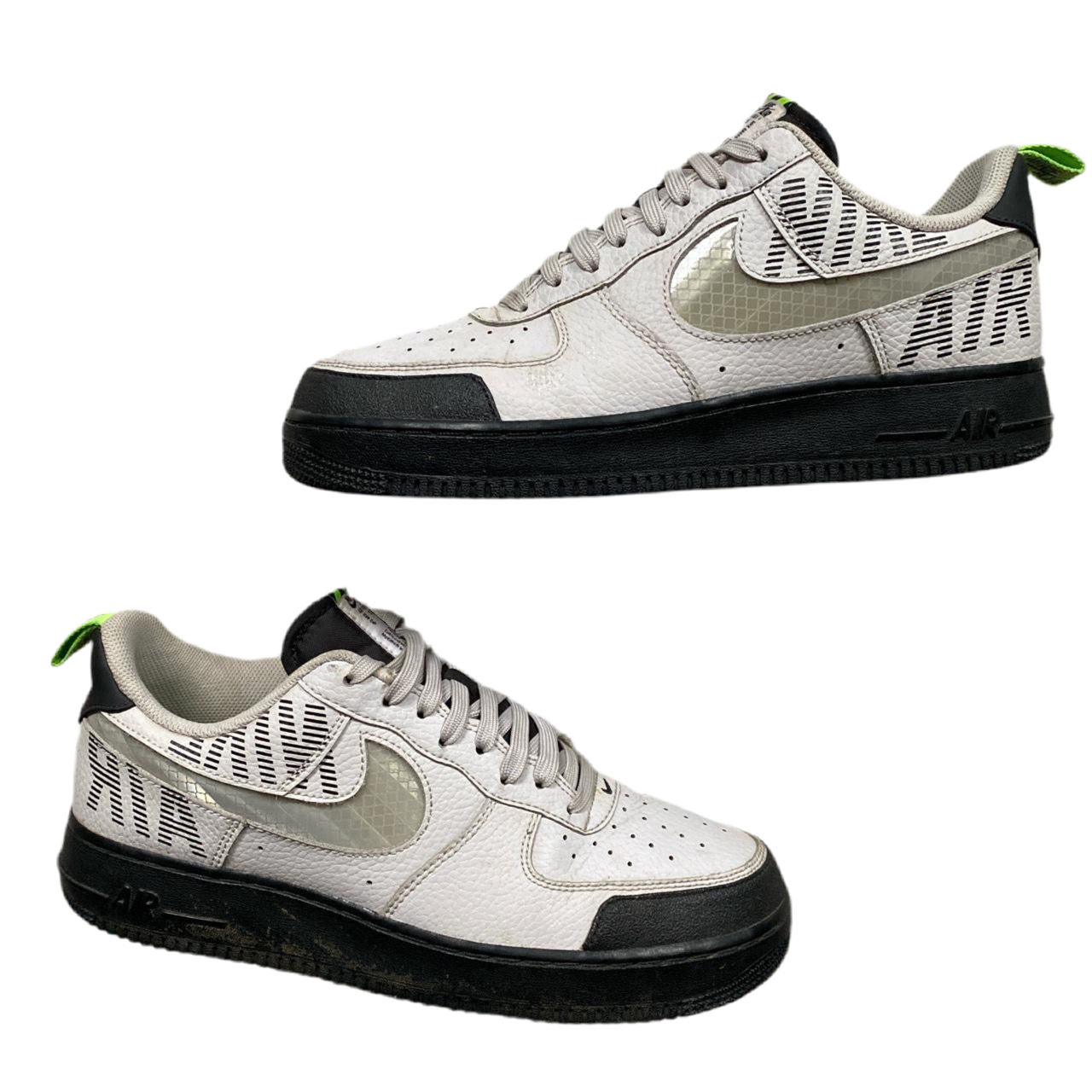 Nike Air Force 1 White Silver Black (UK 9)