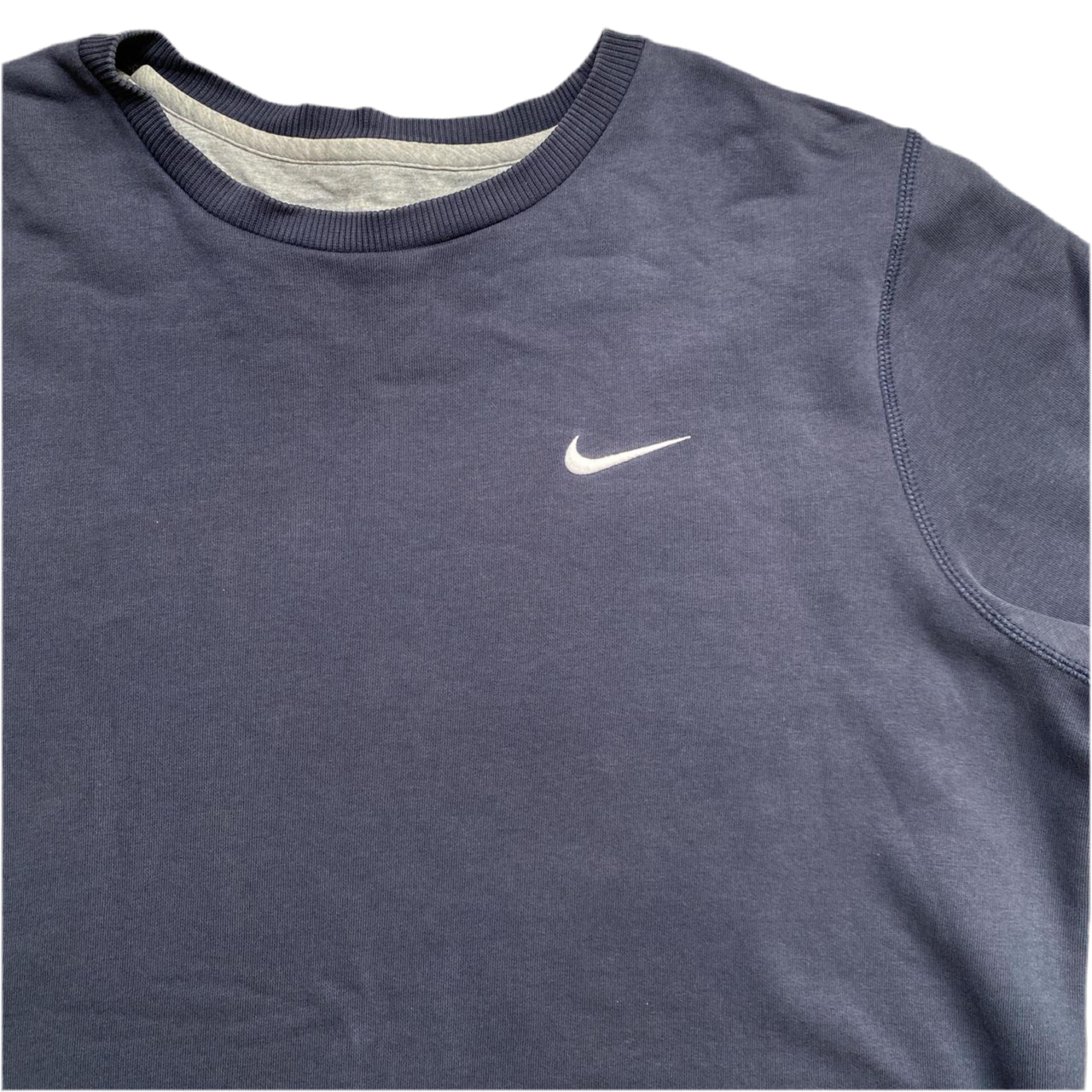 Nike Vintage Navy and White Swoosh Jumper (L)