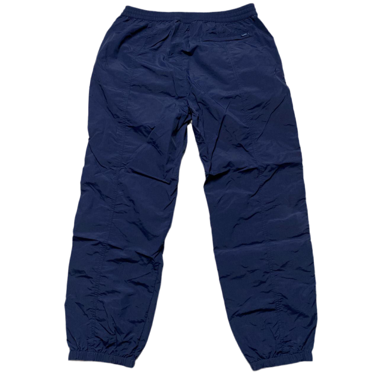 Supreme Navy and White Shell Nylon Baggy Bottoms (M)