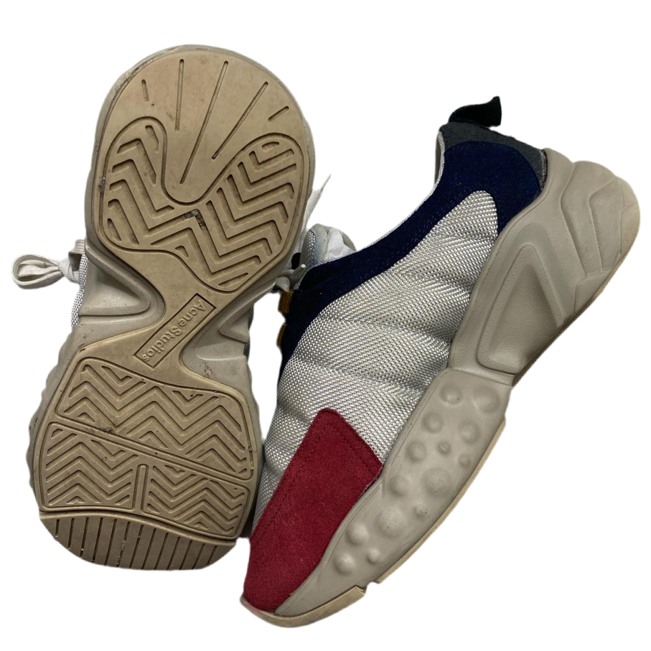 Acne Studios White Red and Navy Trainers (UK 9)
