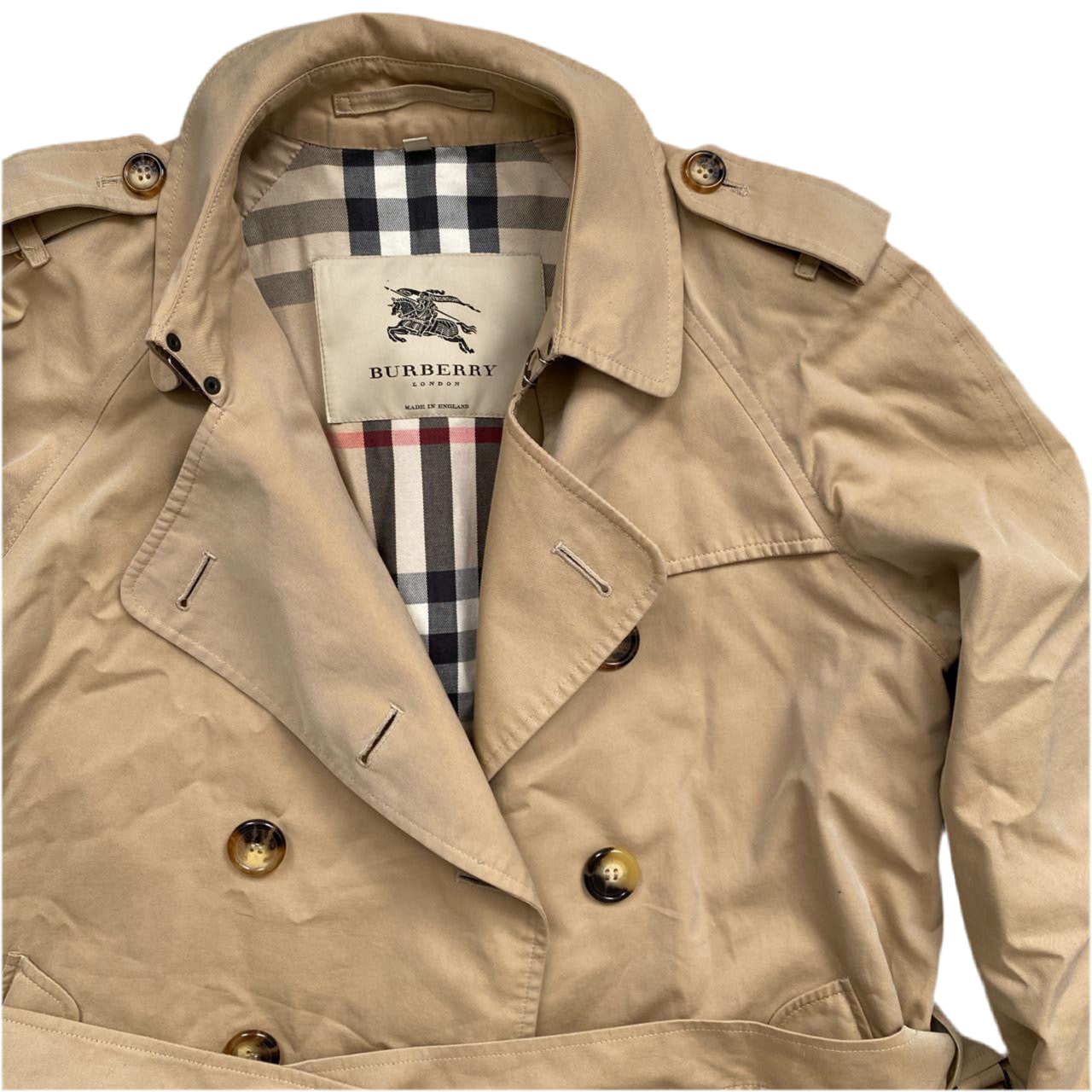 Burberry Nova Check Womens Trench Coat (UK 12)