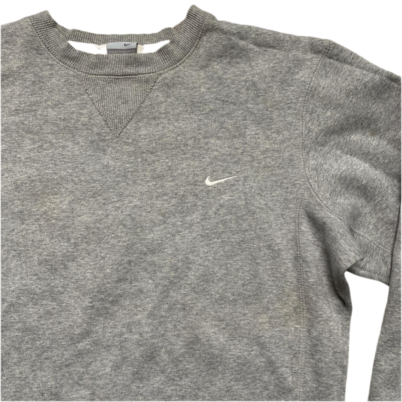 Nike Grey and White Swoosh Jumper (M)