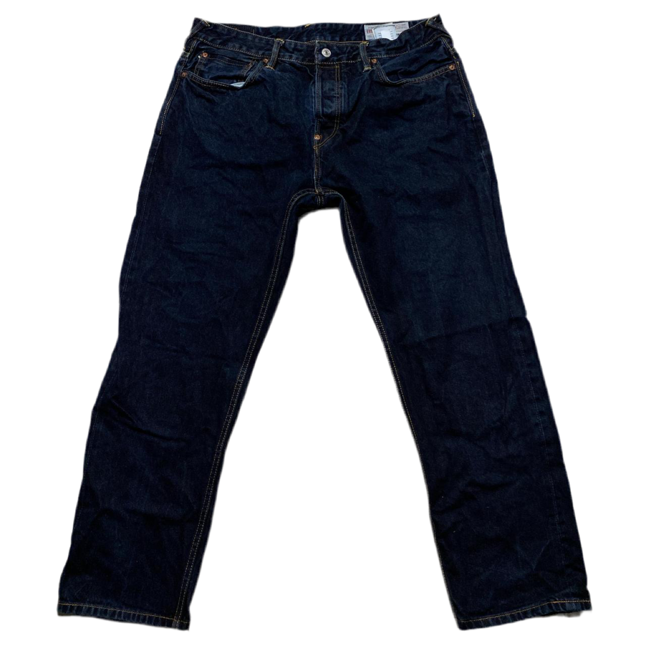 Evisu Big Daicock Swoosh Navy Gold and Silver Jeans (W 36)