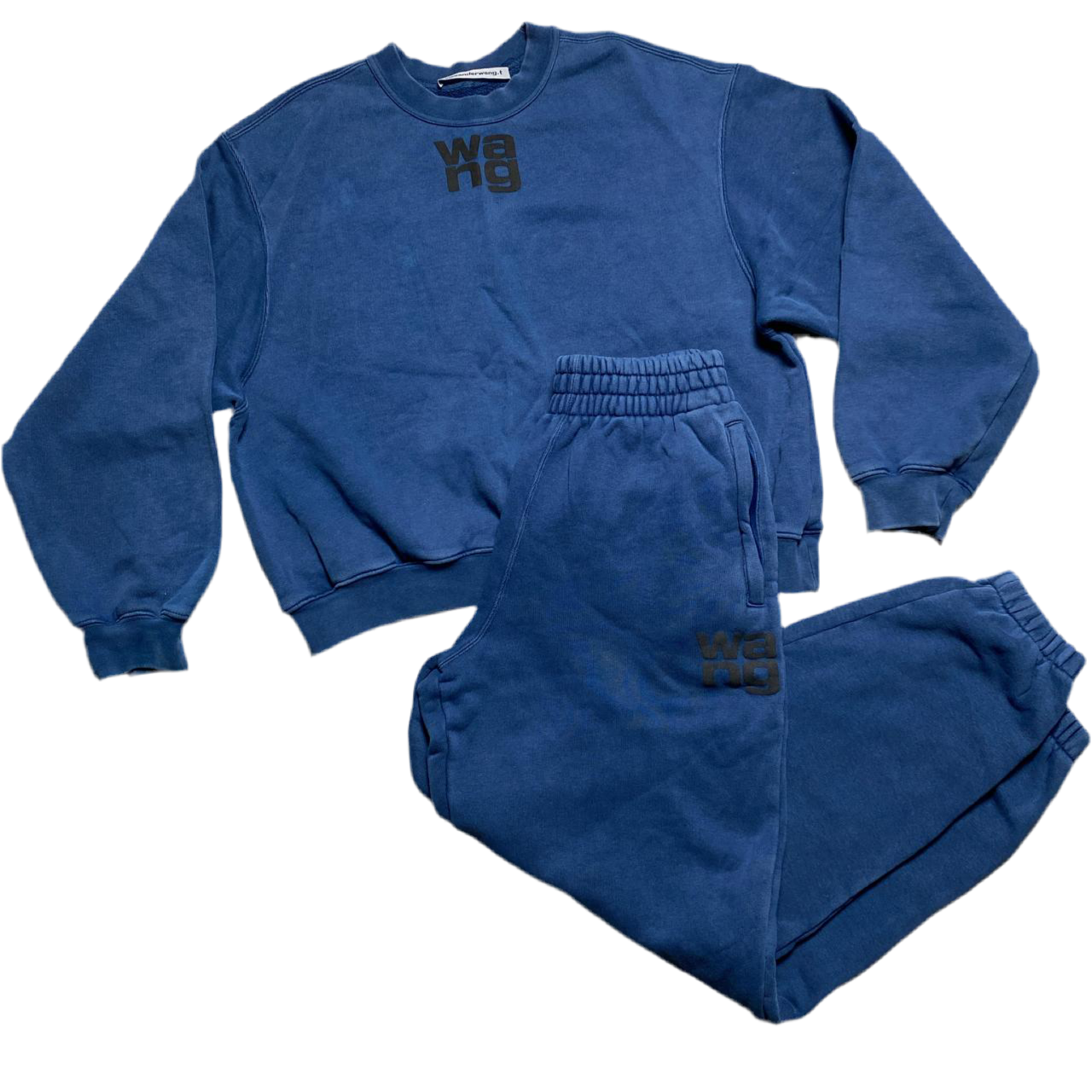 Alexander Wang Blue Cropped Jumper and Bottoms Tracksuit (S)