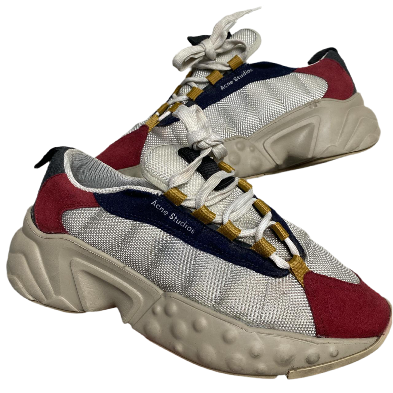 Acne Studios White Red and Navy Trainers (UK 9)