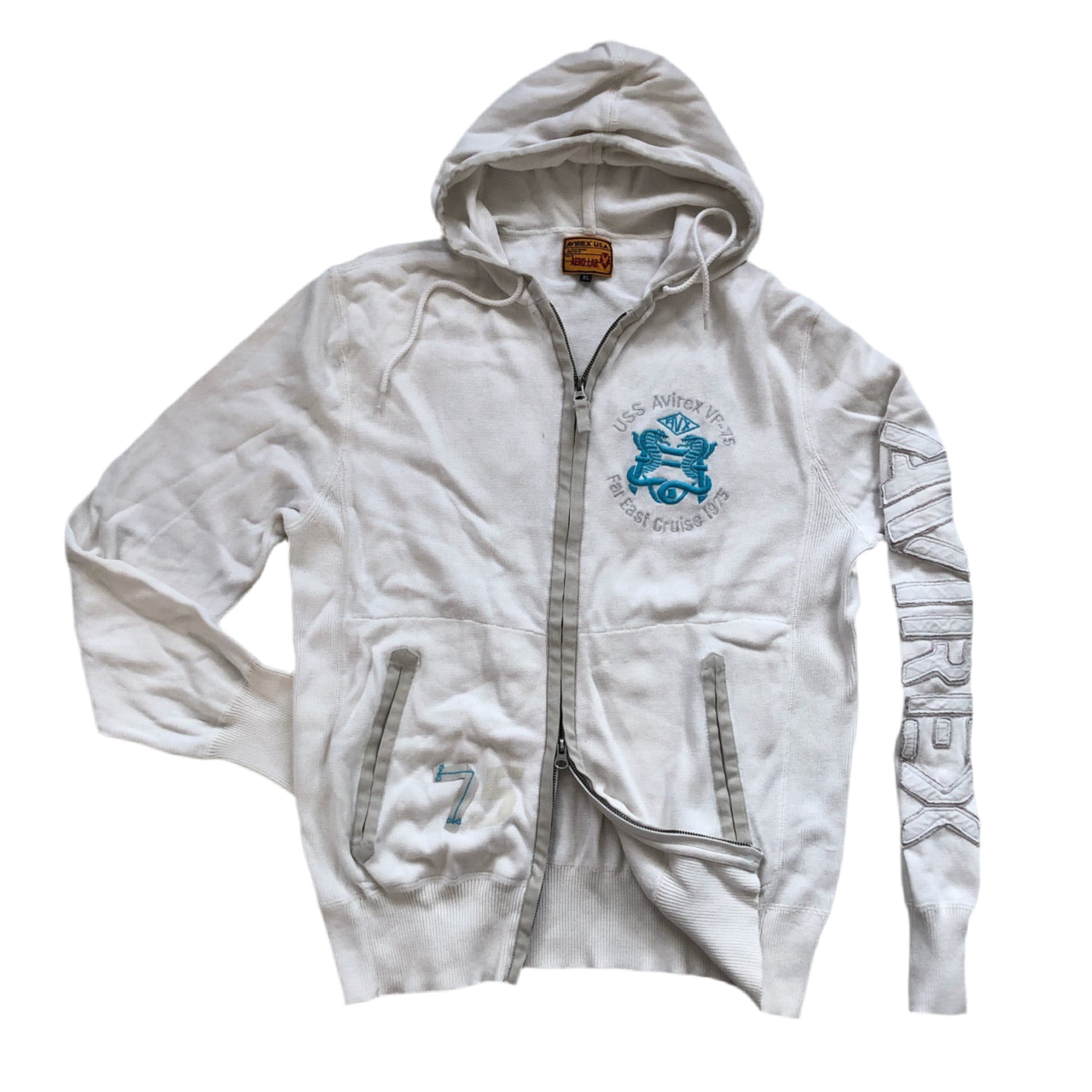 Avirex Vintage White Hoodie (XL)