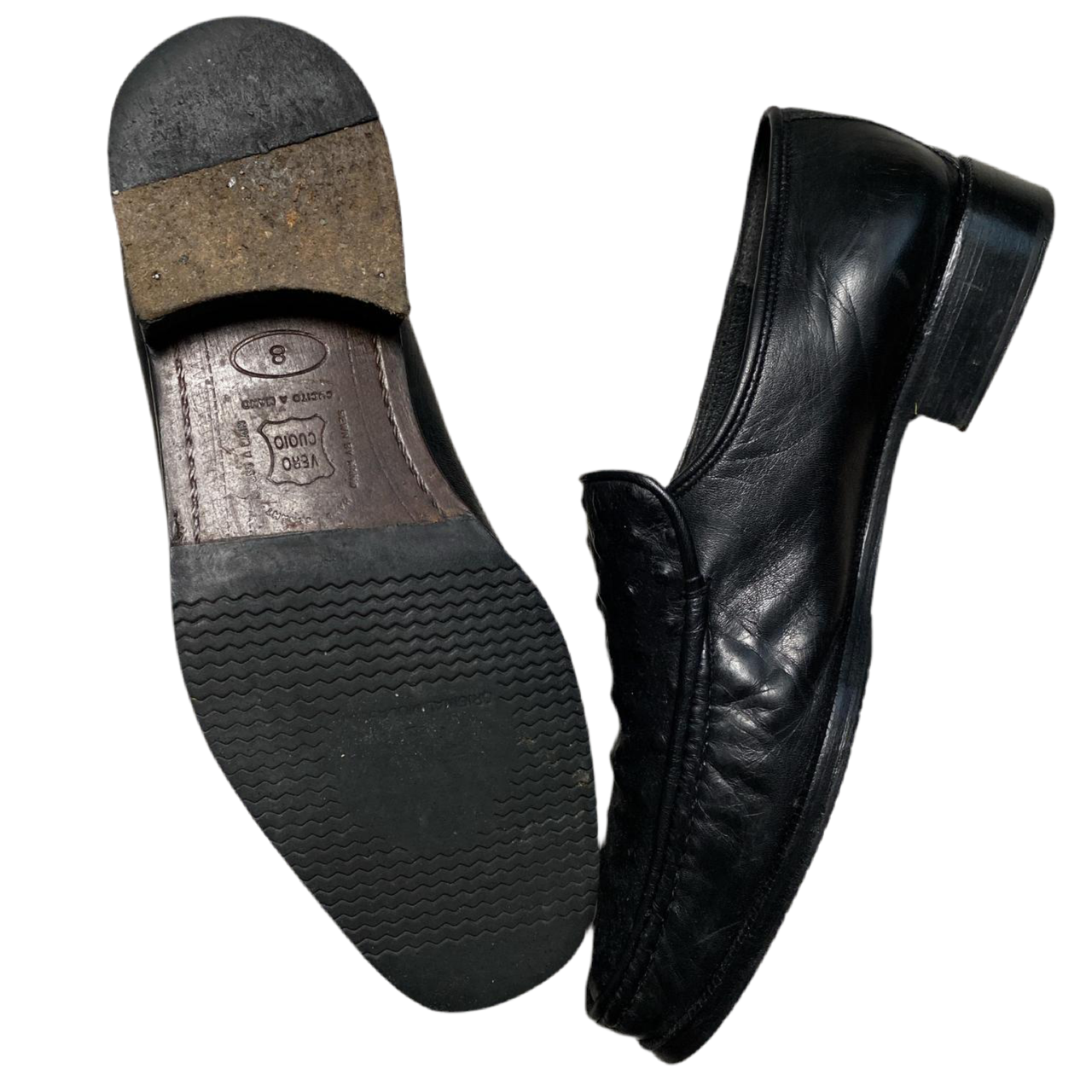 Roland Cartier Black Leather Loafer Smart Shoes (UK 8)