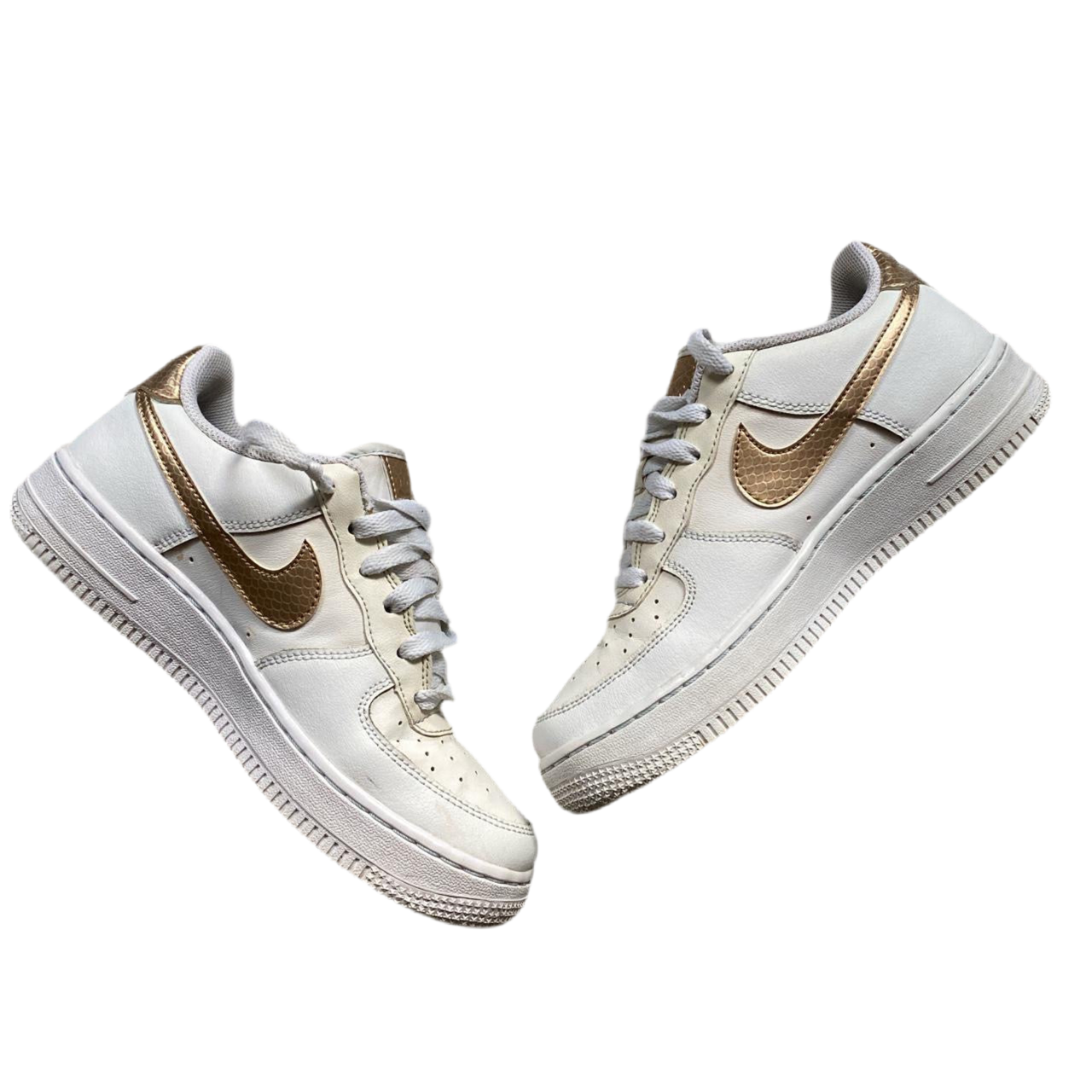 Nike Air Force 1 White and Gold (UK 5)