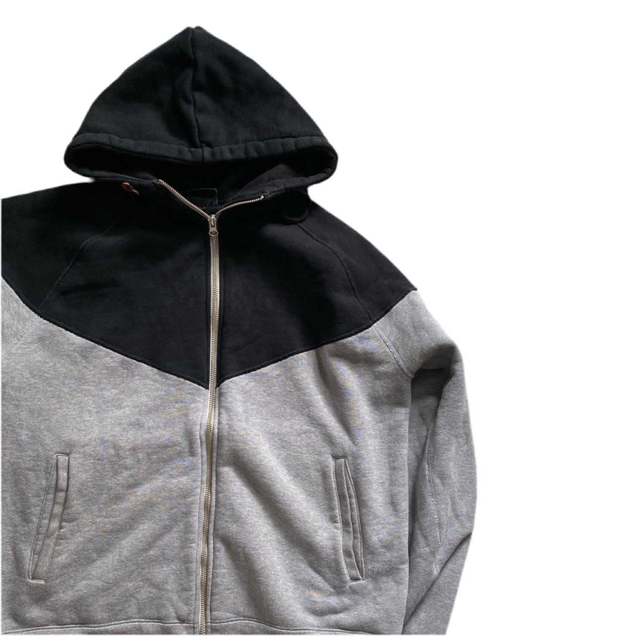 Nike Grey and Black Heavy Hoodie (L)