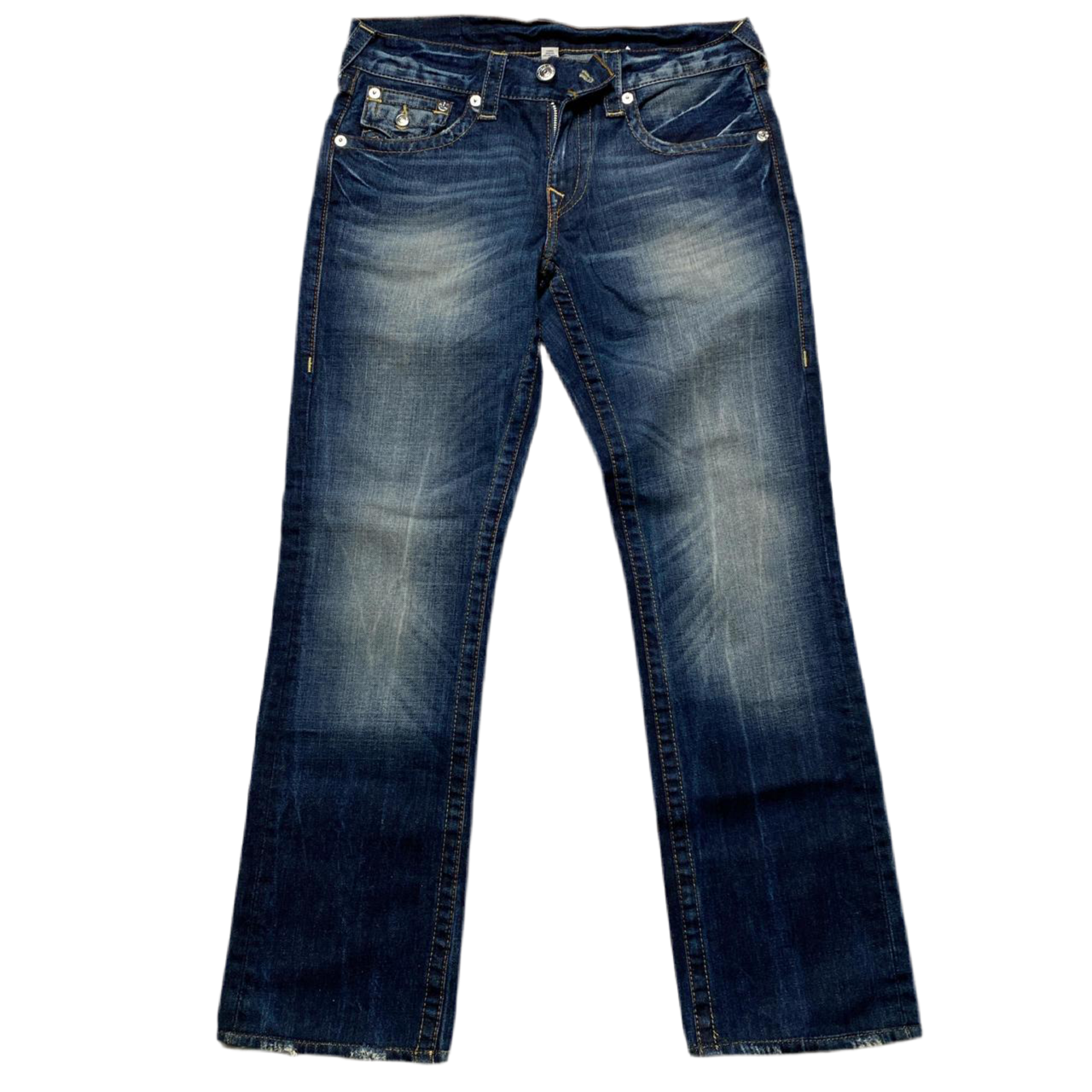 True Religion Straight Navy Stonewashed Jeans (29W)