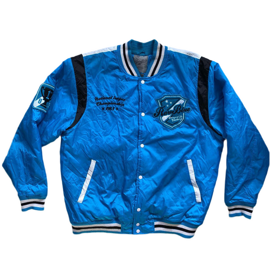Raw Blue Varsity Bomber Jacket (2XL)