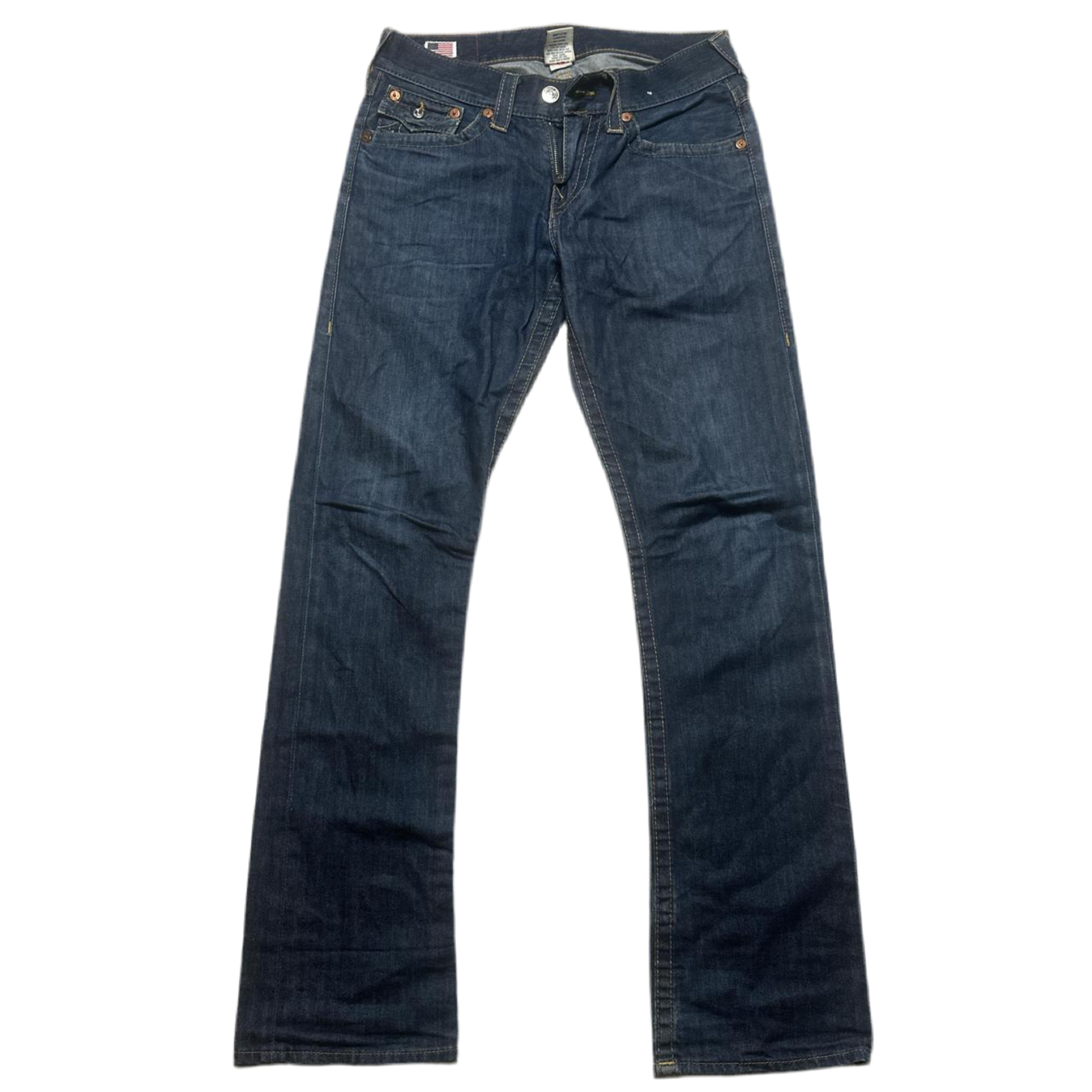 True Religion Ricky Dark Navy Gold Stitch Jeans (30W)