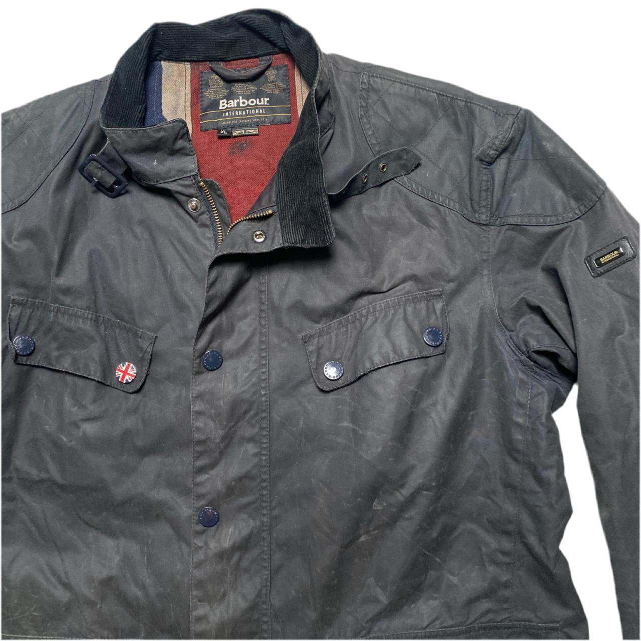 Barbour Navy Simonside Oilskin Jacket (XL)