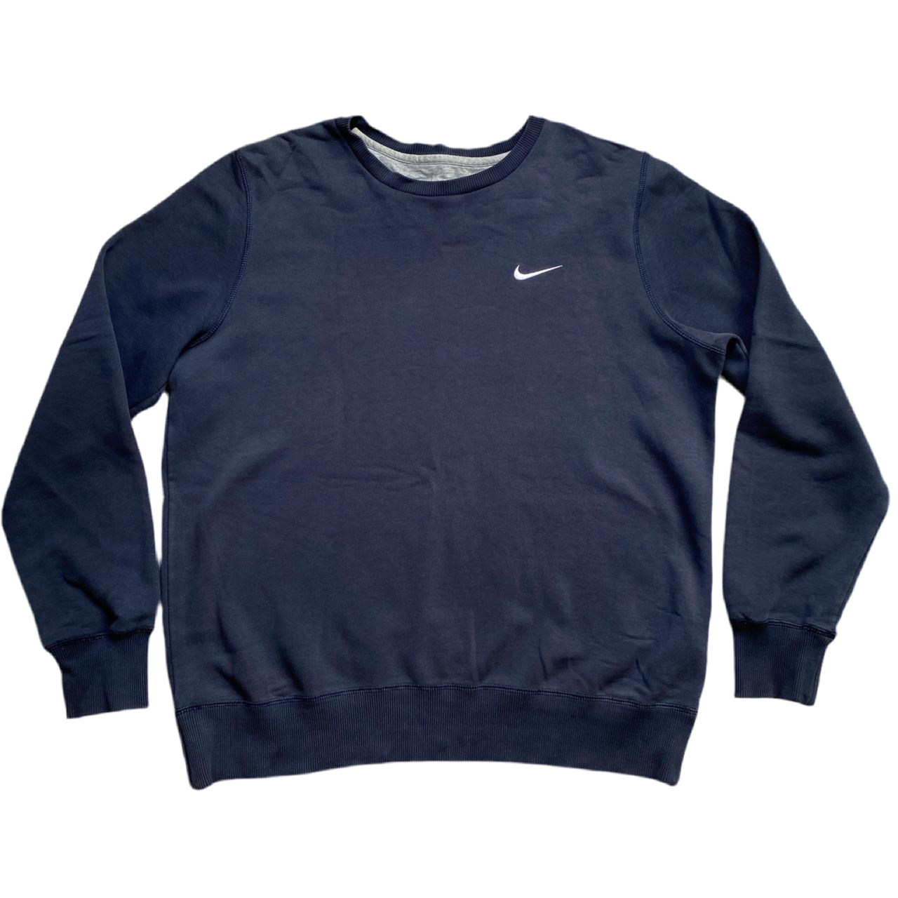 Nike Vintage Navy and White Swoosh Jumper (L)