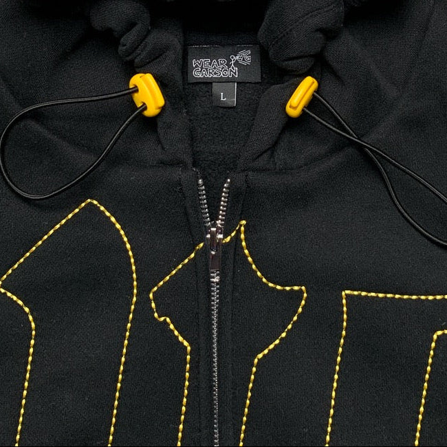 W9 Black n Yellow Zip Hoodie (S/M/L/XL)