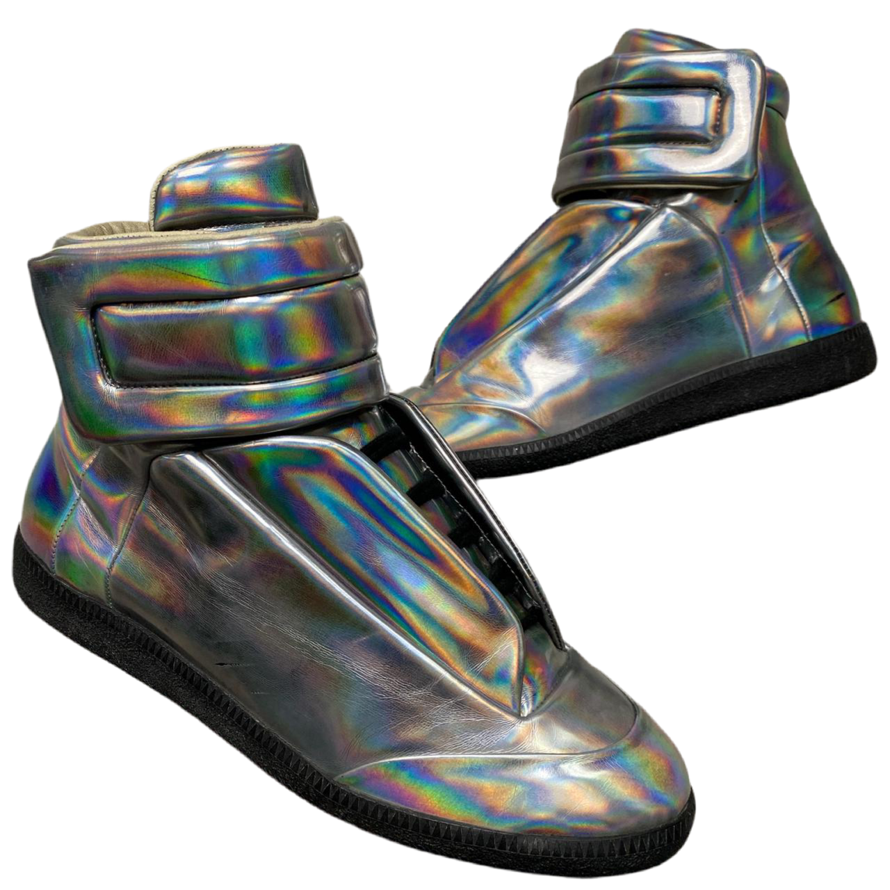 Maison Margiela Future Iridescent Silver High Boot Trainers (UK 9)