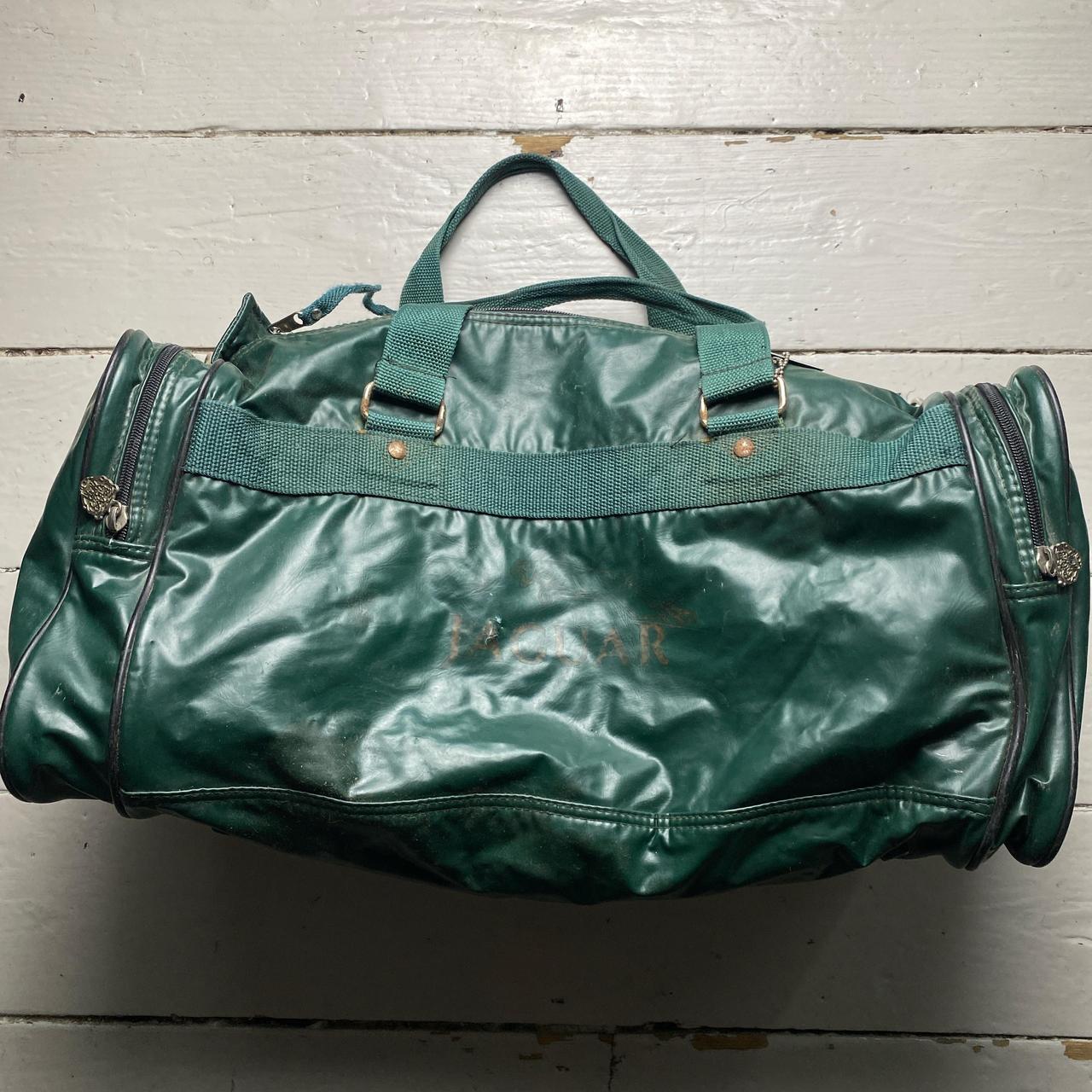 Jaguar Green Leather Vintage Duffle Bag