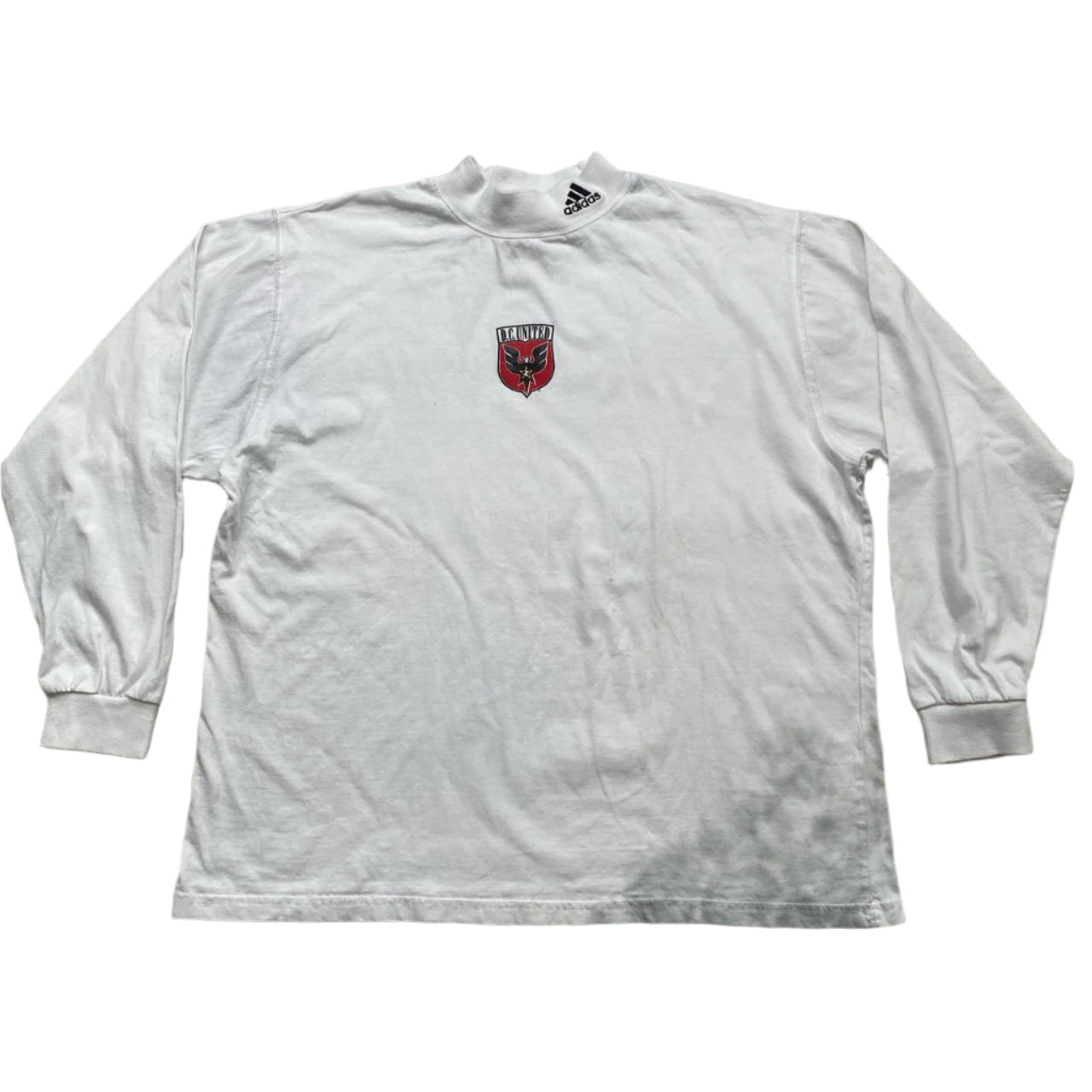 Adidas Team Vintage DC United Long Sleeve White T Shirt (XL)