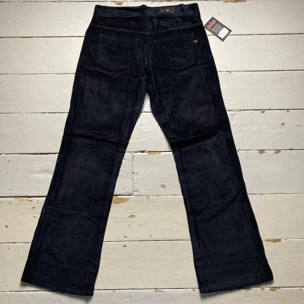 Criminal Damage Black Corduroy Bootcut Jean Trousers