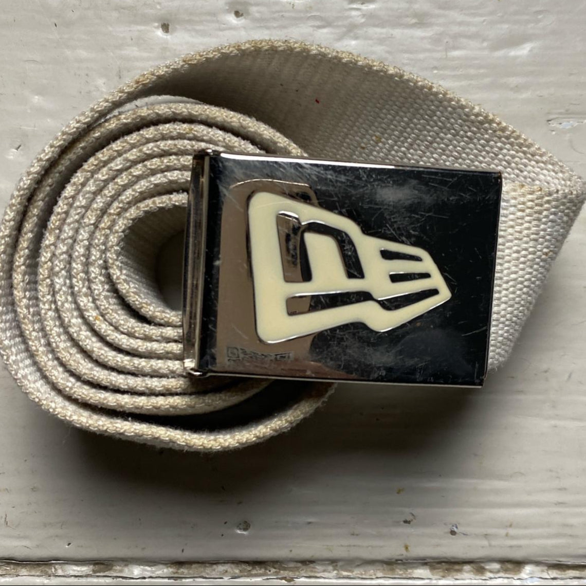 New Era Vintage y2k Canvas Belt White