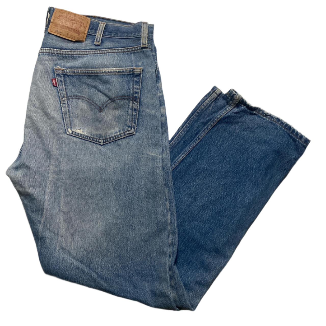 Levis 501 XX Vintage Distressed Made in Mexico Light Blue Jeans (W 40)