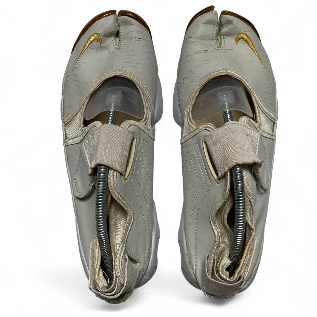 Nike Air Rift White and Gold Gumsole Tabi Split Toe Trainer Slippers