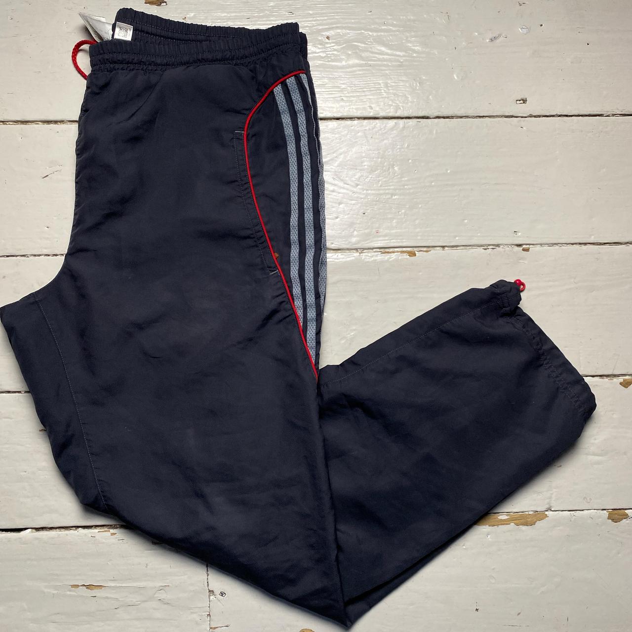 Adidas Baggy Vintage Black and Red Shell Trackpant Bottoms