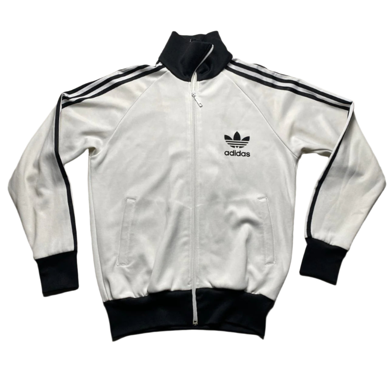 Adidas Originals White and Black Tracksuit Jacket (M)