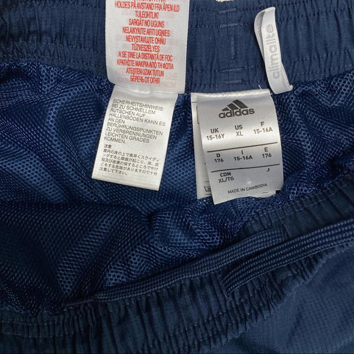 Adidas Climalite Navy and White Shell Trackpant Bottoms (S)