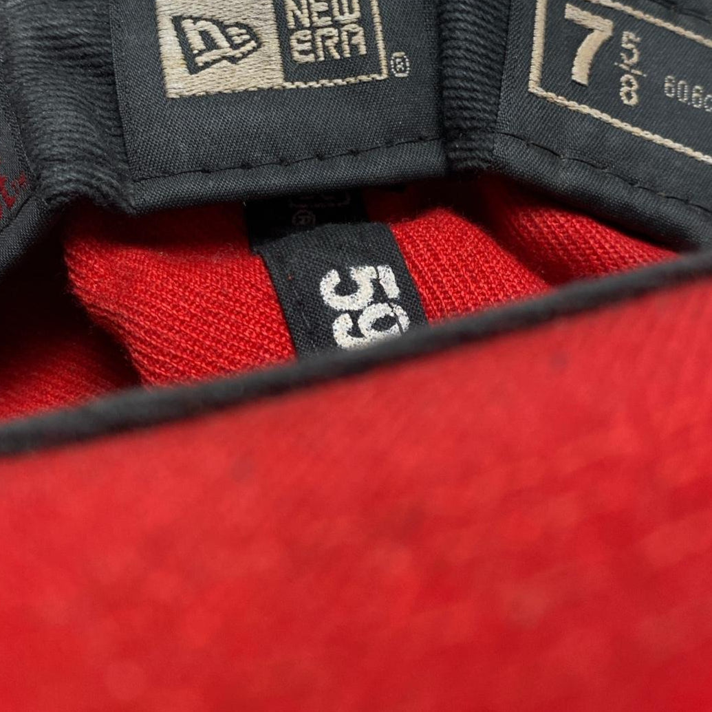 LA Dodgers Red and White Fitted Cap