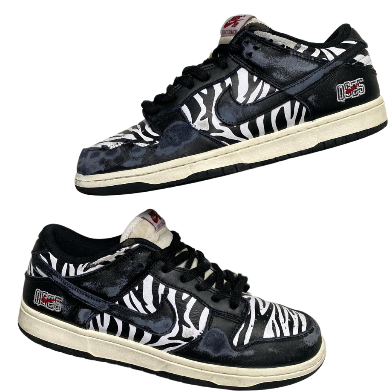 Nike Dunk Low Quartersnacks Black and White Zebra Print (UK 8.5)