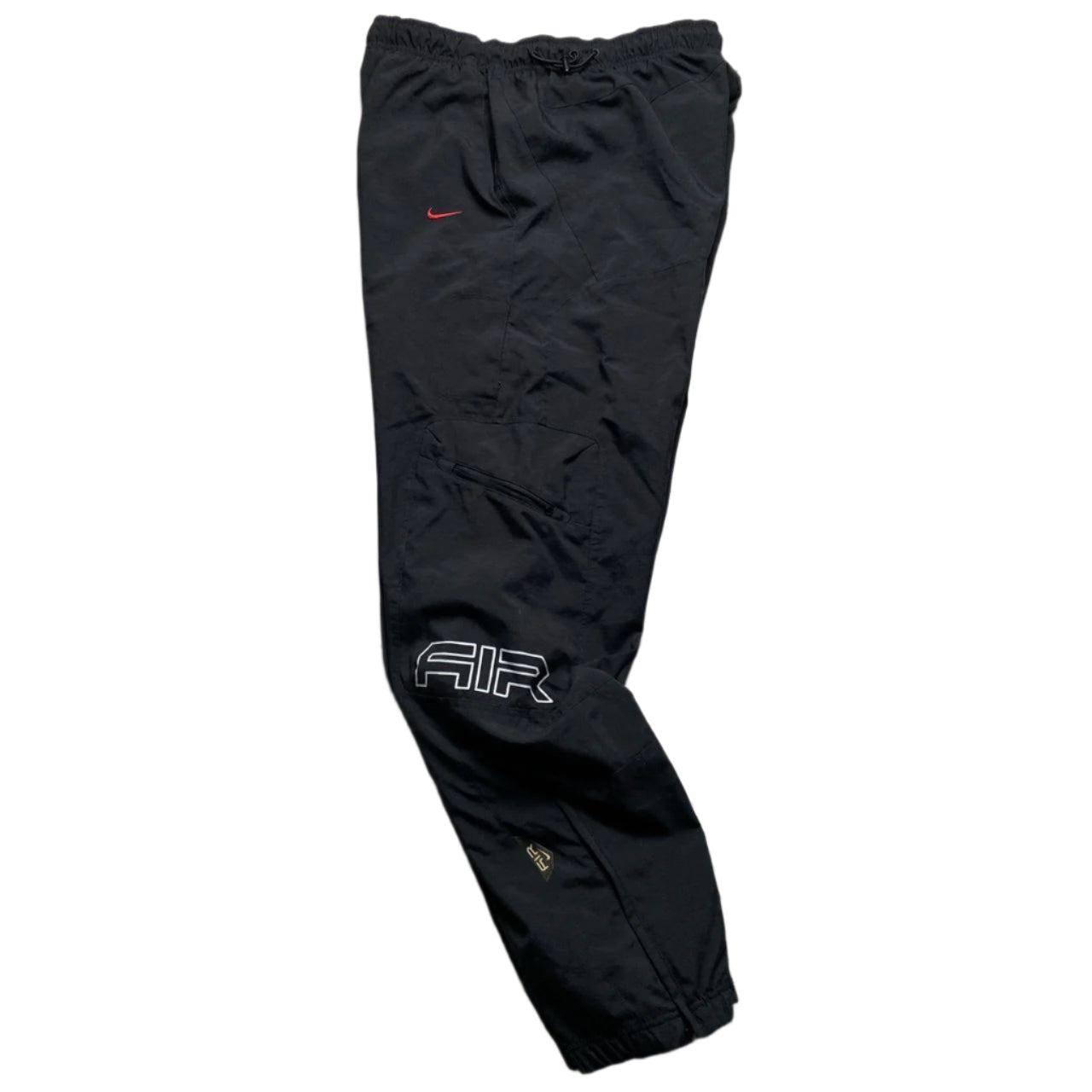 Nike Air Vintage Baggy Black and Red Shell Trackpant Bottoms (M)