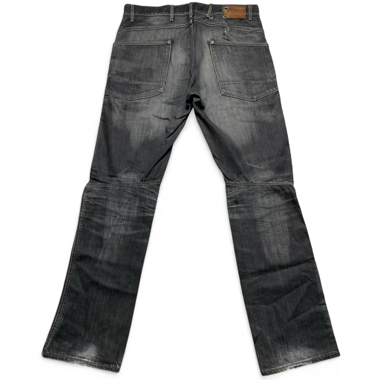 G Star 3301 Black Grey Stonewashed Jeans Wide Baggy Fit (34W)