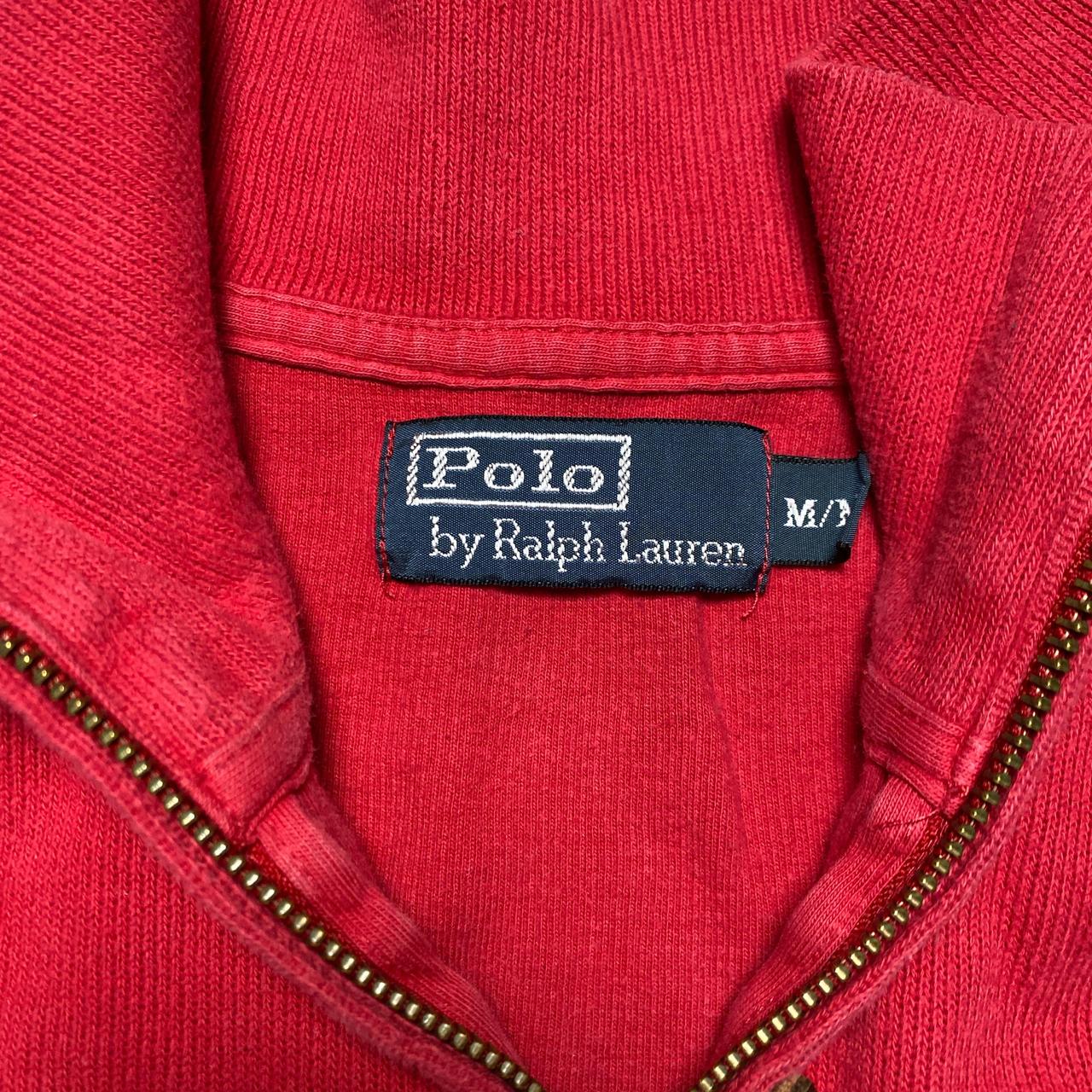 Polo Ralph Lauren Red and Navy Pony Quarter Zip Jumper (M)