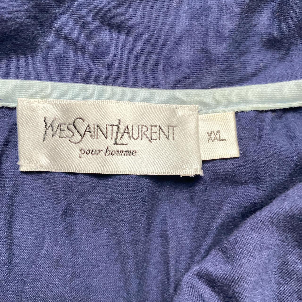 Yves Saint Laurent Navy Repeat Diamond Logo YSL Vintage Polo Shirt (2XL)